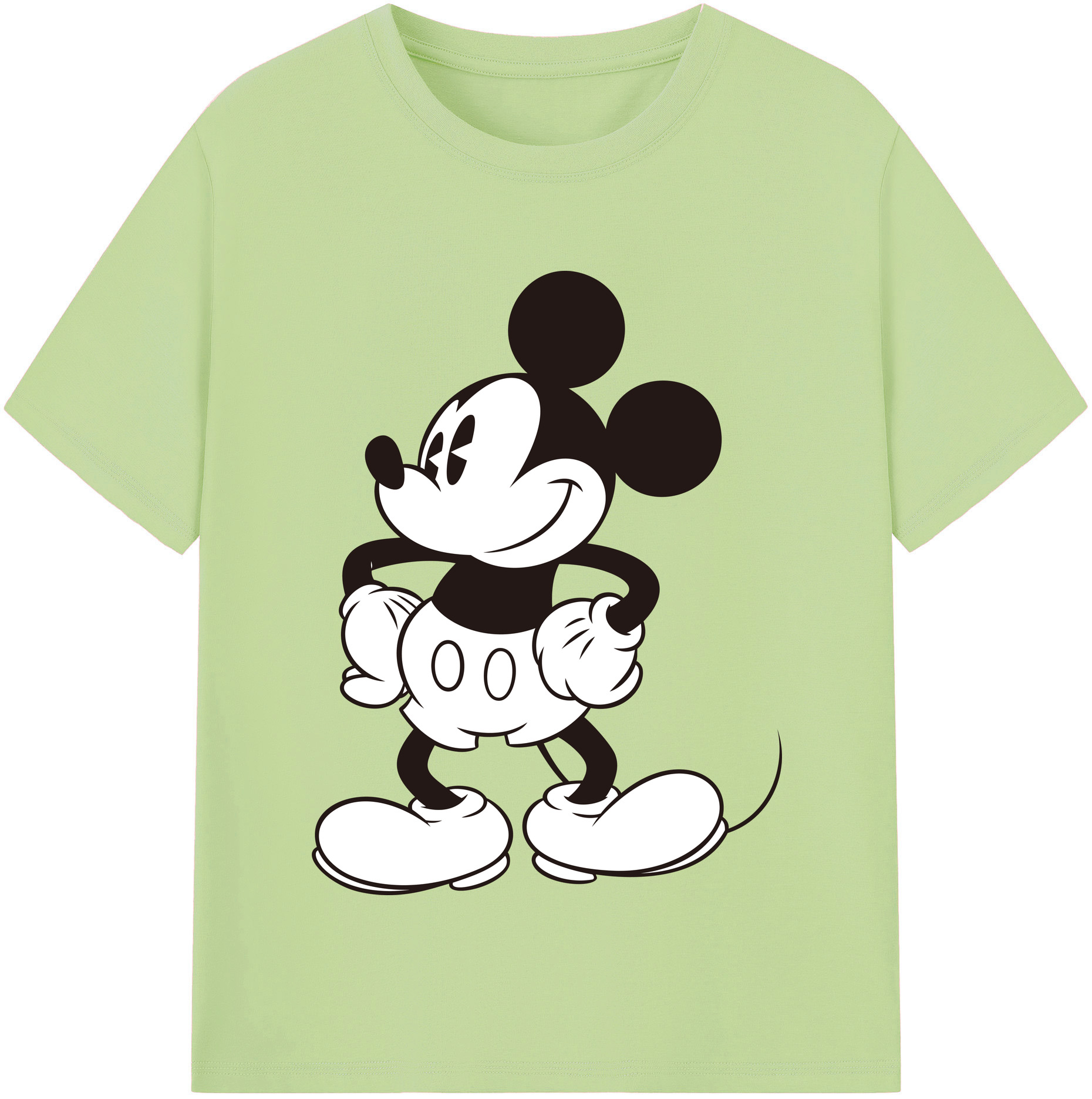 （画像用） ミッキーマウス Mickey Mouse 綿100％半袖Tシャツ（フロントプリント）